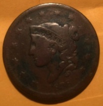 1838 US Coronet Liberty Head Large Cent  20210196 - £20.02 GBP
