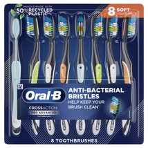 Oral B Toothbrush Crossaction Advanced Soft Bristle Bulk Manual Disposable 8 Pk~ - £14.90 GBP