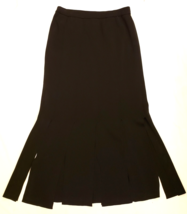 M.T.W.T. 9-5 Black Maxi Skirt Size ~L Bottom Multi-Slit - $24.73