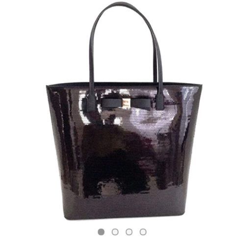 KATE SPADE Black Sequin Salinas Place Bon Shopper Tote Handbag MSRP $220 - $115.43