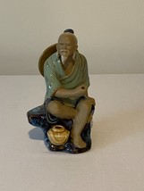 Vintage SHIWAN CHINESE FISHERMAN/MUD MAN Sitting on Boulder Ceramic Figu... - £7.74 GBP