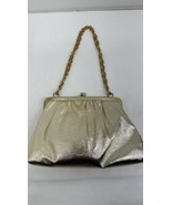 Vintage Golden Metallic Shimmer evening  purse - £27.33 GBP