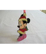 Disney Minnie Mouse Metal Enamel Christmas Ornament Red Santa Dress Hat ~4&quot; - $8.55