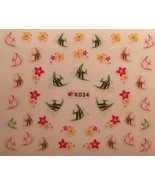 Nail Art 3D Decal Stickers Pink Red Fish Starfish K034 - $3.19