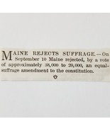 1917 Maine Rejects Suffrage Vote Mini Article Update Women's Rights LGADYC4 - $367.66 MXN 1917 Maine Rejects Suffrage Vote Mini Article Update Women's Rights LGADYC4 - $367.66 MXN