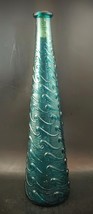 Empoli Italian Art Glass Turquoise Blue Wave Genie Decanter Italy 15.5” ... - $1,220.11 MXN