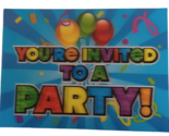 Lenticular Postcard You&#39;re Invited To a Party Blue 3D UNP Unused R3 - £3.85 GBP