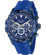 Nautica Chrono Blue Silicone Strap Watch 46mm Stainless steel NAPNSF305 NST - $199.54 CAD