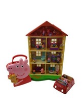 Peppa Pig’s Light &amp; Sound Deluxe Family House Playset w Vehicle Figurines LOT  - £98.86 GBP
