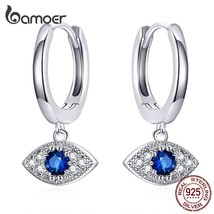 Silver 925 Jewelry Blue Evil Eye Drop Earrings for Women Wedding Statement Prote - £17.96 GBP