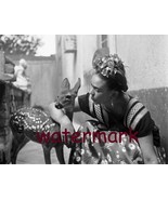 Artist Frida Kahlo Famous Female Mexican Painter &amp; Pet Deer Publicity Ph... - $9.34