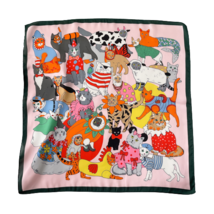 Square Polyester Scarf &quot;Cats&quot; - £23.98 GBP