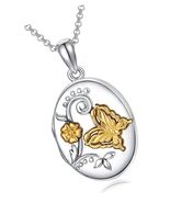 Delicate 925 Sterling Silver Butterfly Necklace with - $113.61