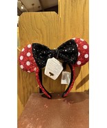 Disney Parks Red Whiie Dot Black Bow Minnie Mouse Ears Headband NEW - $61.38 CAD