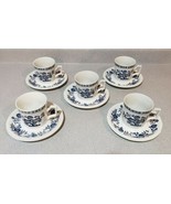 5 Kensington Staffordshire England Coventry Blue Onion Coffee Cups/Saucers - £17.84 GBP