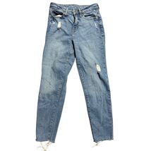 Old Navy O.G. Straight Distressed Jeans Size 0 Light Blue Denim Casual P... - $12.38
