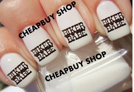FREE DECALS》Burning Flames BIKER BABE Motorcycle》Hot》Bike Week》Nail Art ... - $9.75