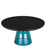 LeisureMod 30-Inch Round Coffee Table with Glass Top, Black Powder-Coate... - $737.19 CAD