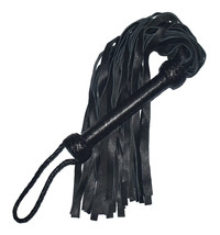 Genuine Black Leather Flogger 25 thick Tails Fully Handmade Studded Flogger Whip - £13.70 GBP