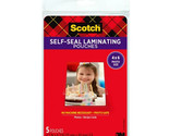 Scotch Self Sealing Laminating Pouches 4.3 in x 6.3 in, Gloss Finish, 5 ... - $10.55