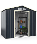 7 Feet x 4 Feet Metal Storage Shed with Sliding Double Lockable Doors-Gr... - $416.32