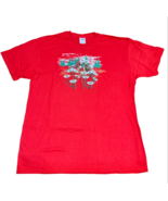 Delta Pro Weight Red Cardinal Birds Daisy Floral Graphic T Shirt Large New - $21.03 CAD