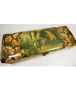 Antique Victorian Floral Celluloid Dresser Vanity Romantic Scene lined Box - £55.66 GBP