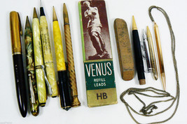 Mixed lot of 12 VTG Pencil Pen Eraser Box Advertisement Ruby Eberhard ne... - £28.77 GBP