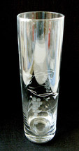 Vintage crystal clear glass bud vase acid etched Grape 7&quot; - £27.73 GBP