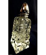 VTG CLEAR CUT CRYSTAL SALT OR PEPPER SHAKER BOTTLE SILVER TONE  TOP - £15.63 GBP