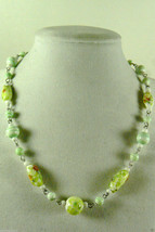 An item in the Jewelry & Watches category: VINTAGE MULTI COLOR WHITE & LIGHT GREEN SPECKLED GLASS BEADS NECKLACE 17"L