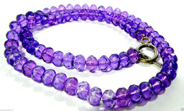 Vintage Faceted Purple Glass beads strand toggle Necklace 20&quot; $0 shipping - £44.12 GBP