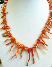 EXOTIC HAND CRAFTED STRAND NATURAL CORAL BRANCH BEADS NECKLACE $0 SH - £76.70 GBP