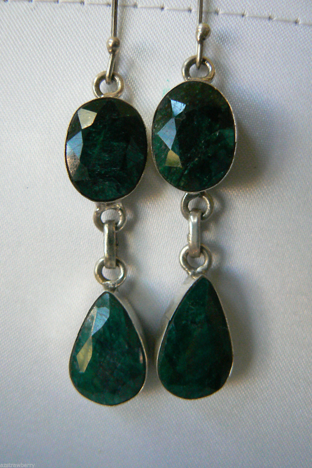 Green SeraphiniteTeardrop in Sterling Silver 925 Earrings - $60.00