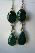 Green SeraphiniteTeardrop in Sterling Silver 925 Earrings - £47.45 GBP