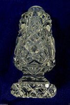 Vtg Clear Cut Crystal Footed Salt / Pepper Shaker Bottle Bud Vase - £27.62 GBP