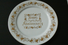 EW Japan Porcelain Fine China Happy Anniversary Decorative Plate Gold Bells 10.5 - £23.09 GBP