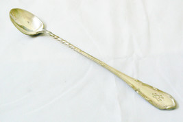 Vintage Silver Plate IceTea Spoon Twisted Handle scalloped &amp; Bow patetrn... - £19.67 GBP