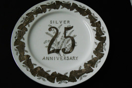 Norcrest Japan Porcelain Fine China 25th Anniversary Plate Silver Bells & Lilly - $28.80