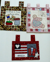 Lot of 3 Blessed House with friends America Hand crafted quilted wall ha... - $52.00