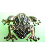 Silver Plate metal great frog pin brooch - £30.71 GBP