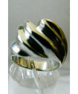 Sterling Silver 925 wave ribbed Design Ring Band sz 5.25 - £33.57 GBP