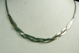 VTG Signed Sterling silver 925 braid necklace 18&quot;L - £47.96 GBP