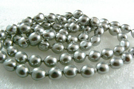 Silver Color 9 Mm Pearl Faux Strand Necklace 32&quot;L $0 Sh - £44.12 GBP