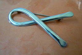Vintage sterling silver 925 MEXICO signed ribbon Pin Brooch - £67.78 GBP
