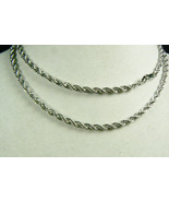 MINT STERLING SILVER 925 ROPE STYLE CHAIN NECKLACE 24&quot; 3MM 18G - £60.75 GBP