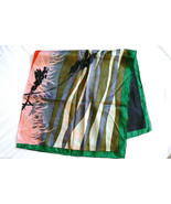 Fine LAVA Collection Silk neck Scarf 29 x 29 hand rolled hand printed Art - £64.02 GBP