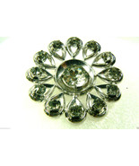 Vintage 1950&#39;s Silver tone metal Clea crystal rhinestones Flower pin bro... - £47.37 GBP