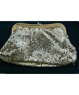 Vintage Whiting &amp; Davis Gold Metal Mesh small Evening Clutch Purse Bag USA - £75.93 GBP