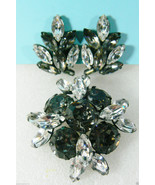 Fancy Gorgeous round &amp; marquis cut crystal stones Pin Brooch &amp; clip on E... - £56.91 GBP